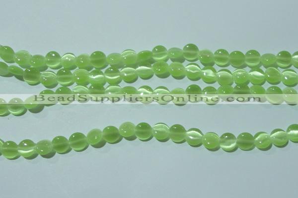 CCT460 15 inches 6mm flat round cats eye beads wholesale