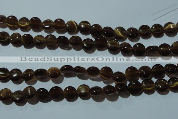 CCT489 15 inches 8mm flat round cats eye beads wholesale