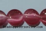 CCT513 15 inches 10mm flat round cats eye beads wholesale