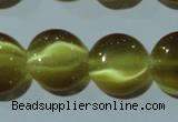 CCT518 15 inches 10mm flat round cats eye beads wholesale