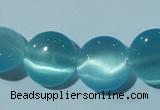 CCT524 15 inches 10mm flat round cats eye beads wholesale