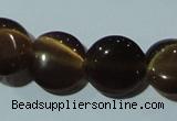 CCT527 15 inches 10mm flat round cats eye beads wholesale