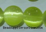 CCT549 15 inches 12mm flat round cats eye beads wholesale