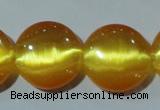 CCT571 15 inches 14mm flat round cats eye beads wholesale