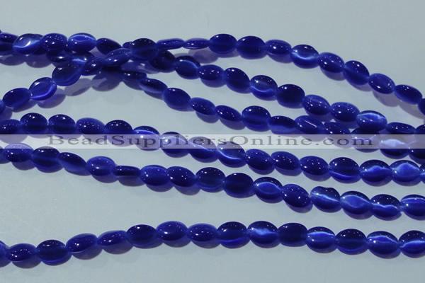 CCT651 15 inches 6*8mm oval cats eye beads wholesale