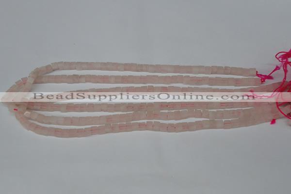 CCU02 15.5 inches 4*4mm cube rose quartz beads wholesale