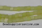 CCU03 15.5 inches 4*4mm cube olive jade beads wholesale