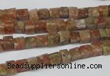 CCU05 15.5 inches 4*4mm cube New unakite beads wholesale