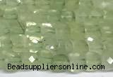 CCU1014 15 inches 4mm faceted cube prehnite beads