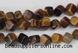 CCU104 15.5 inches 6*6mm cube yellow tiger eye beads wholesale