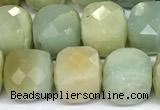 CCU1047 15 inches 8mm faceted cube amazonite beads