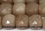 CCU1060 15 inches 8mm faceted cube moonstone beads