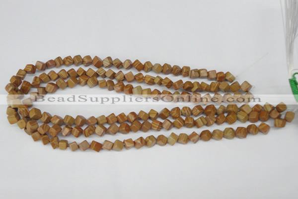 CCU110 15.5 inches 6*6mm cube grain stone beads wholesale