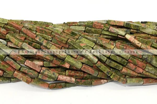 CCU1154 15 inches 4*13mm cuboid unakite beads