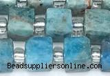 CCU1315 15 inches 7mm - 8mm faceted cube apatite beads