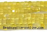 CCU1330 15 inches 2.5mm faceted cube yellow agate beads