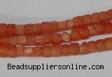 CCU15 15.5 inches 4*4mm cube dyed white jade beads wholesale