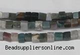 CCU27 15.5 inches 5*5mm cube Indian agate beads wholesale