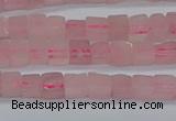 CCU300 15.5 inches 4*4mm cube rose quartz beads wholesale