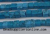 CCU303 15.5 inches 4*4mm cube imitation turquoise beads wholesale