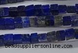 CCU315 15.5 inches 4*4mm cube lapis lazuli beads wholesale