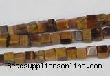 CCU34 15.5 inches 5*5mm cube yellow tiger eye beads wholesale