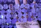 CCU400 15.5 inches 8*10mm - 14*16mm cube lavender amethyst beads