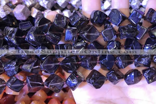 CCU401 15.5 inches 8*10mm - 14*16mm cube smoky quartz beads