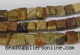 CCU41 15.5 inches 6*6mm cube picasso jasper beads wholesale