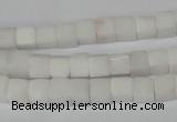 CCU45 15.5 inches 6*6mm cube white stone beads wholesale