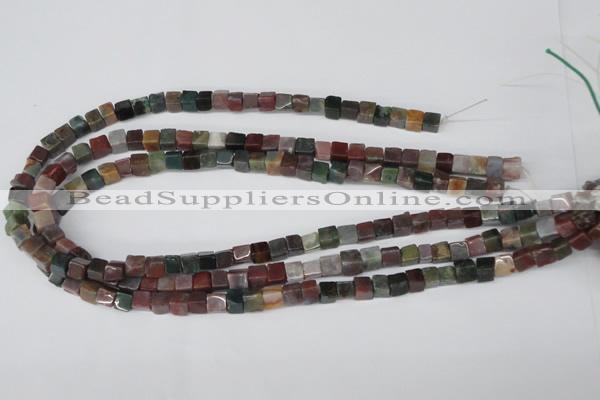 CCU46 15.5 inches 6*6mm cube Indian agate beads wholesale