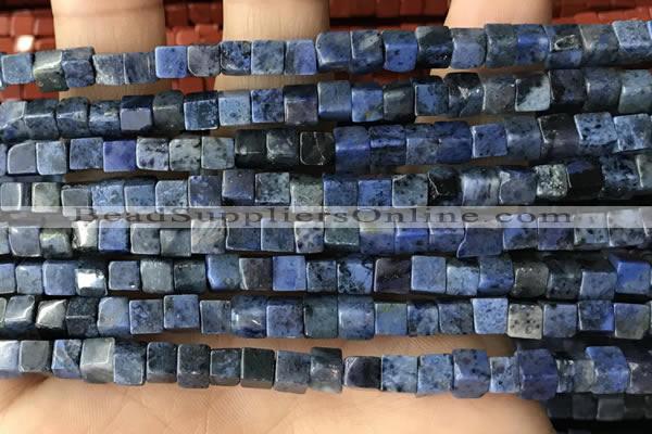 CCU462 15.5 inches 4*4mm cube blue dumortierite beads wholesale