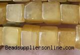 CCU481 15.5 inches 6*6mm cube yellow aventurine beads wholesale