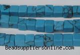 CCU50 15.5 inches 6*6mm cube turquoise beads wholesale