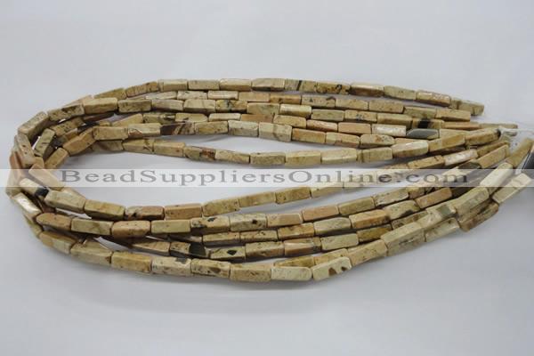 CCU501 15.5 inches 4*13mm cuboid desert jasper beads wholesale