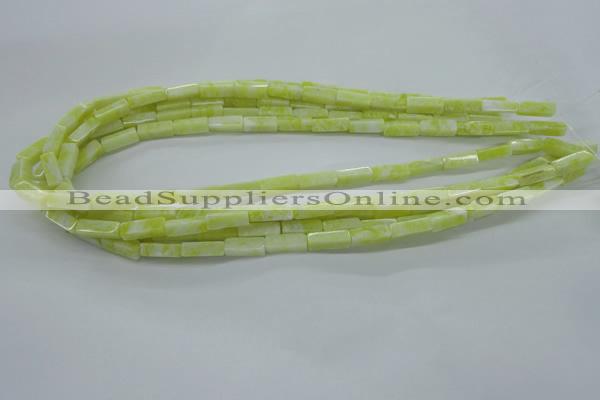 CCU524 15.5 inches 4*13mm cuboid lemon jade beads wholesale