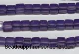 CCU55 15.5 inches 6*6mm cube synthetic amethyst beads wholesale