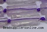 CCU601 15.5 inches 8*20mm - 10*30mm cuboid amethyst beads