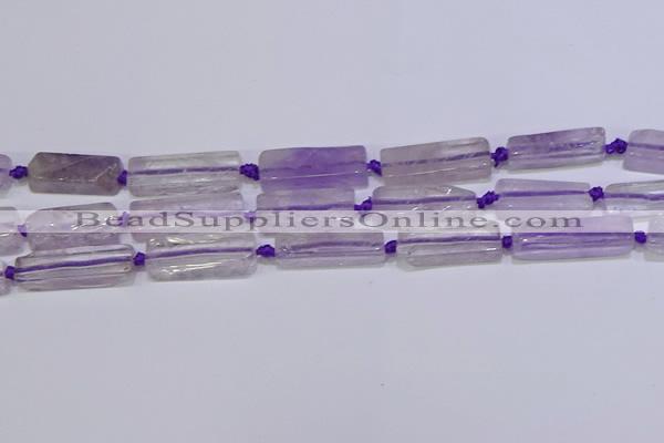 CCU601 15.5 inches 8*20mm - 10*30mm cuboid amethyst beads