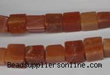 CCU68 15.5 inches 8*8mm cube red aventurine beads wholesale