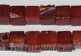 CCU70 15.5 inches 10*10mm cube red agate beads wholesale