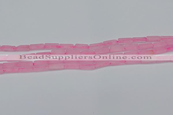 CCU711 15.5 inches 4*13mm cuboid rose quartz beads wholesale