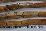 CCU738 15.5 inches 4*13mm cuboid picture jasper beads wholesale