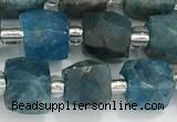 CCU768 15 inches 8*8mm faceted cube apatite beads