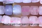 CCU805 15 inches 4mm faceted cube morganite beads