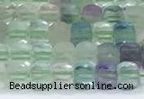 CCU833 15 inches 4mm faceted cube fluorite beads