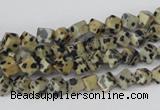 CCU93 15.5 inches 4*4mm cube dalmatian jasper beads wholesale