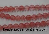 CCY111 15.5 inches 6mm faceted round cherry quartz beads wholesale