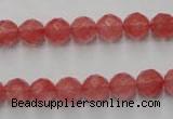 CCY112 15.5 inches 8mm faceted round cherry quartz beads wholesale