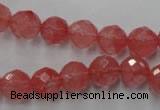 CCY113 15.5 inches 10mm faceted round cherry quartz beads wholesale